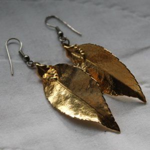 Gold Leave Dangle Earrings